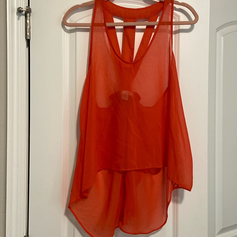 Sheer orange top